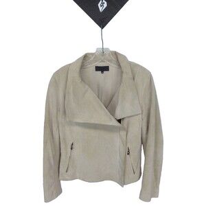 ICB Japan Women's Soft Tan Suede Pig Skin Short Light Weight Jacket Size 44